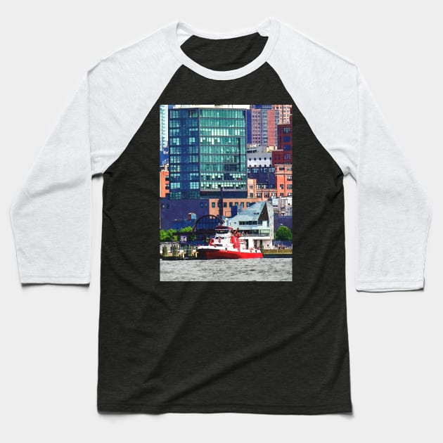 New York Fire Boat Baseball T-Shirt by SusanSavad